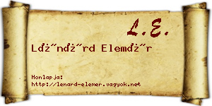 Lénárd Elemér névjegykártya