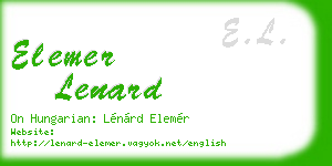 elemer lenard business card