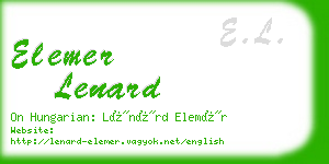 elemer lenard business card